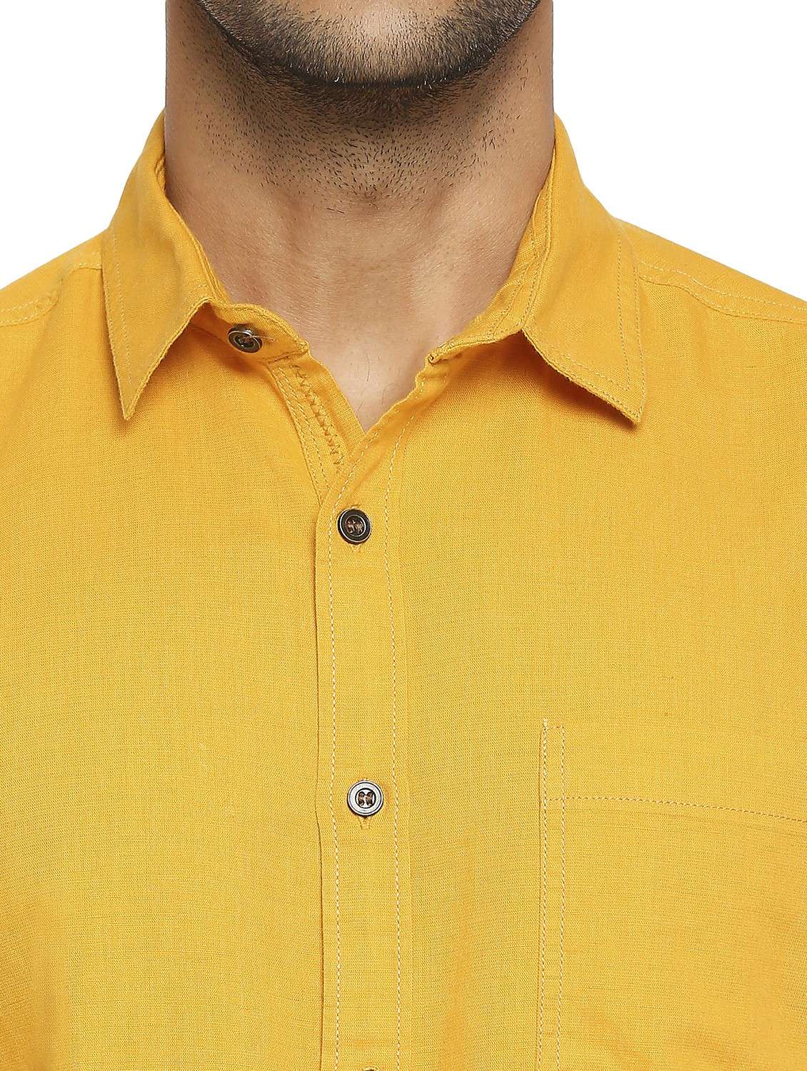 yellow solid casual shirt - 19137547 -  Standard Image - 5