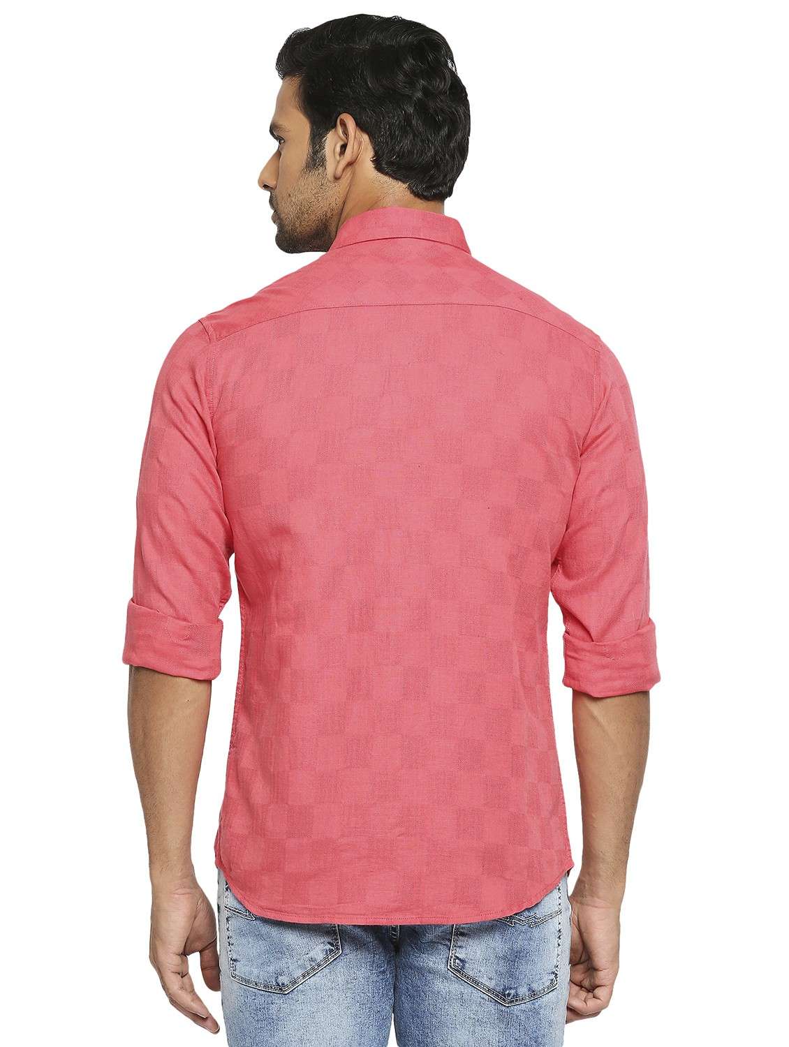 pink solid casual shirt - 19137553 -  Standard Image - 3