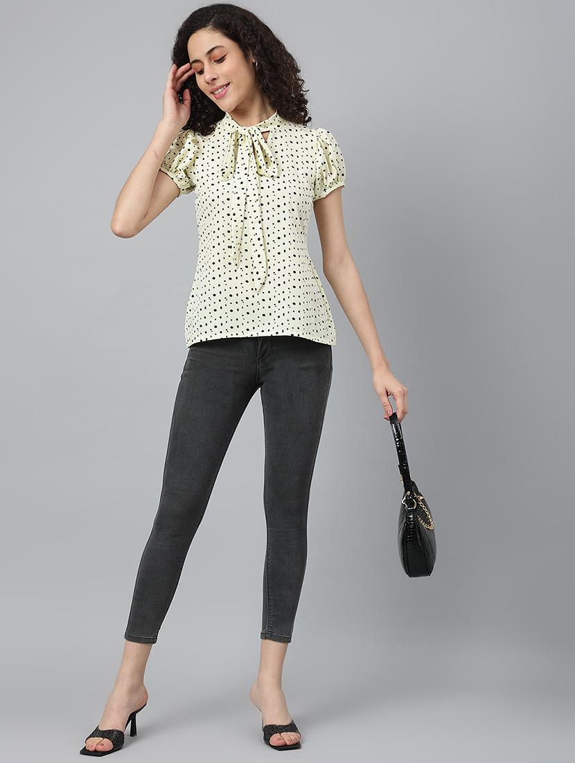 women's blouson key hole neck top - 19138383 - Standard Image - 3