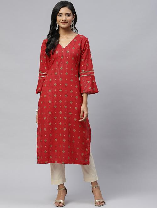 women's straight kurta - 19138453 - Standard Image - 0