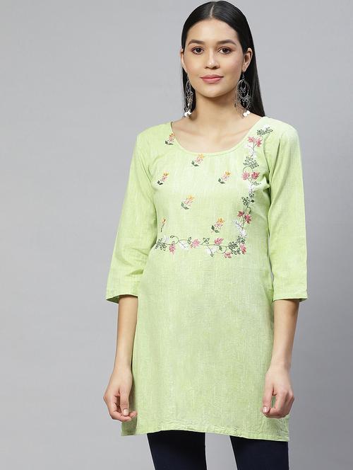 green printed a-line tunic - 19138474 -  Standard Image - 0
