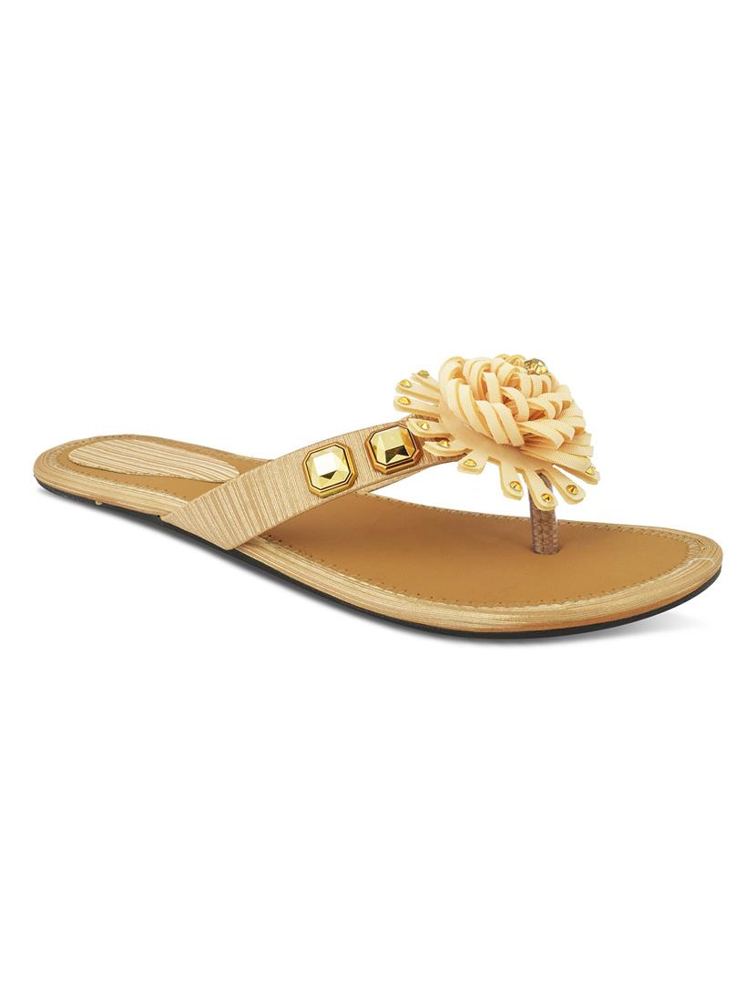 brown colored slip on flat sandal - 19138609 -  Zoom Image - 0