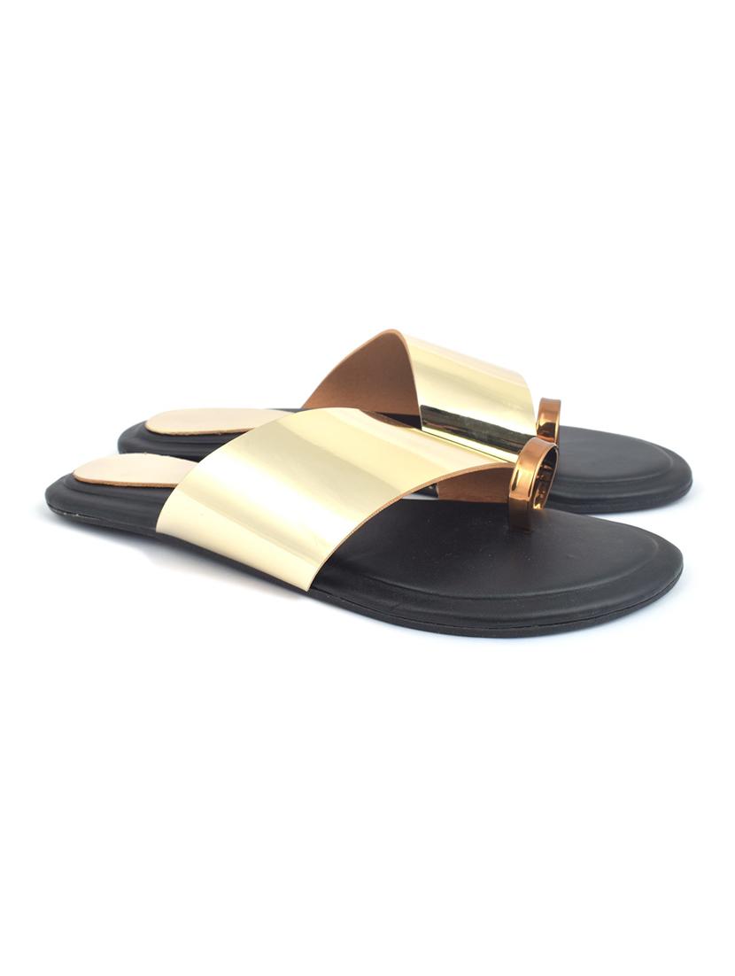 copper colored slip on flat sandal - 19138620 - Zoom Image - 0