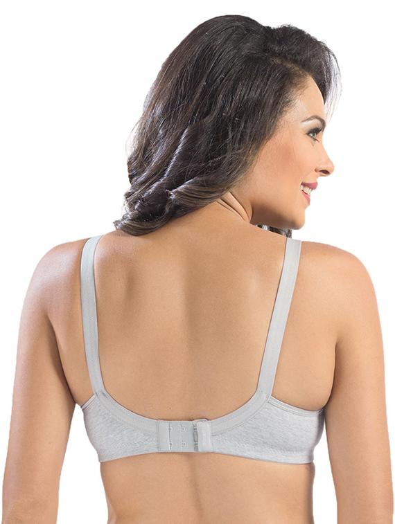 solid cotton regular bra - 19139359 - Standard Image - 3
