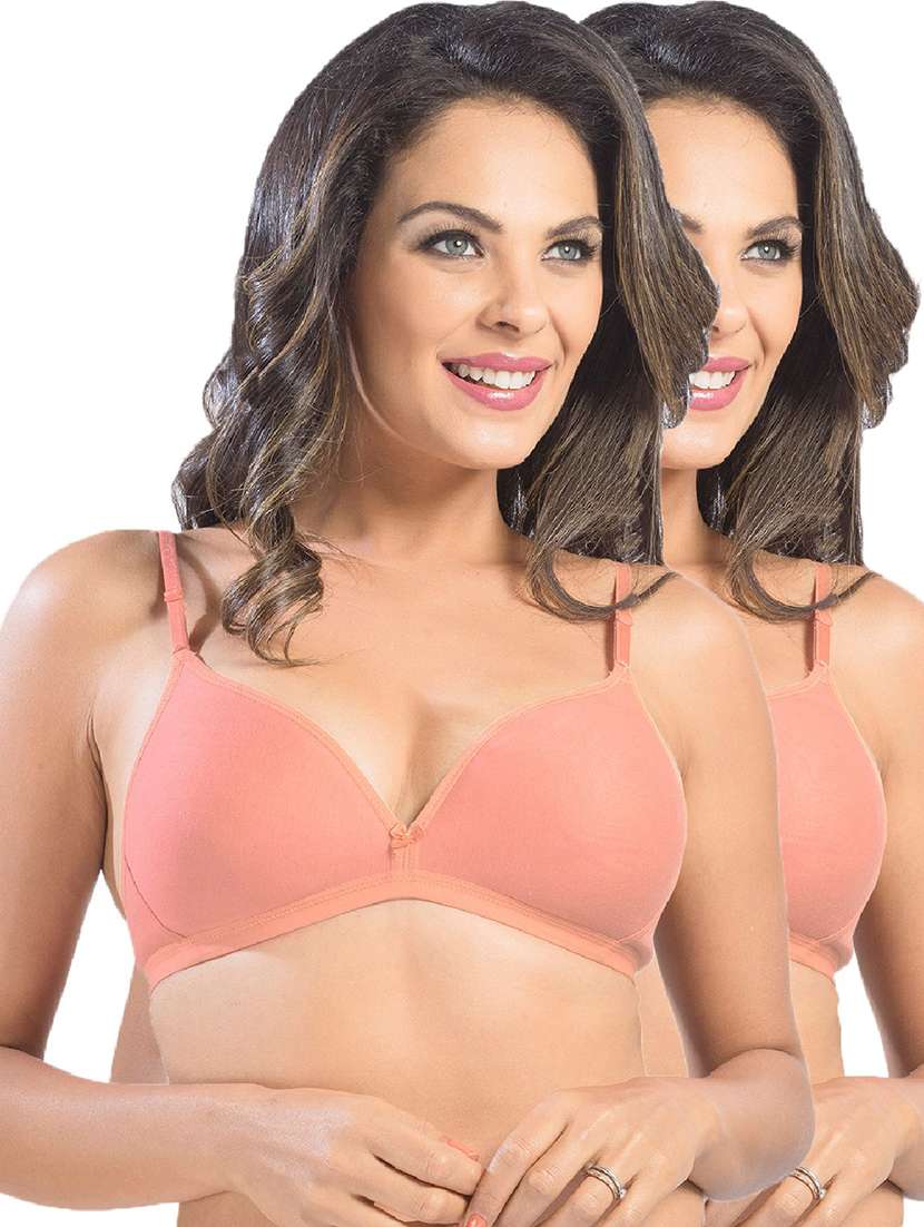 pack of 2 solid regular bra - 19139480 - Zoom Image - 0