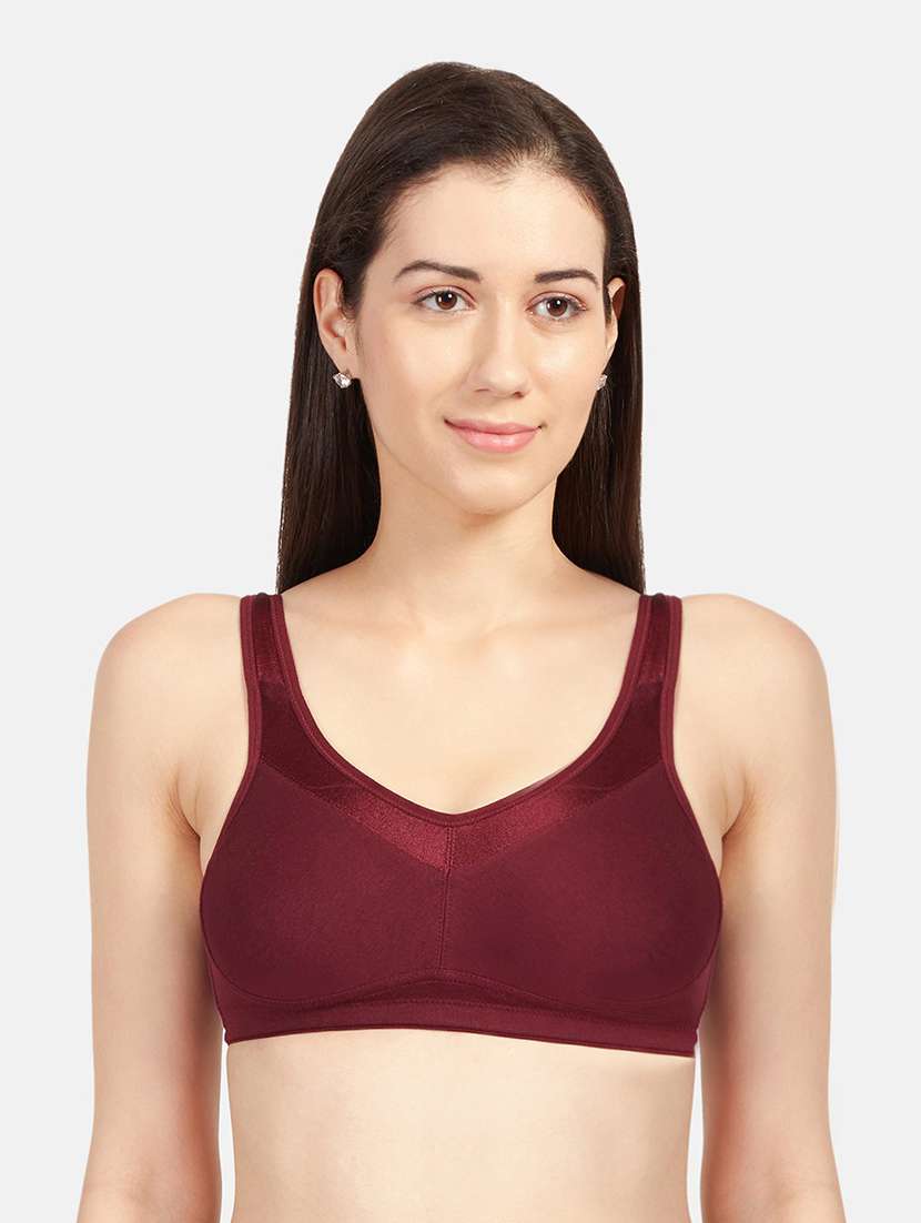 maroon solid regular bra - 19139567 -  Zoom Image - 0