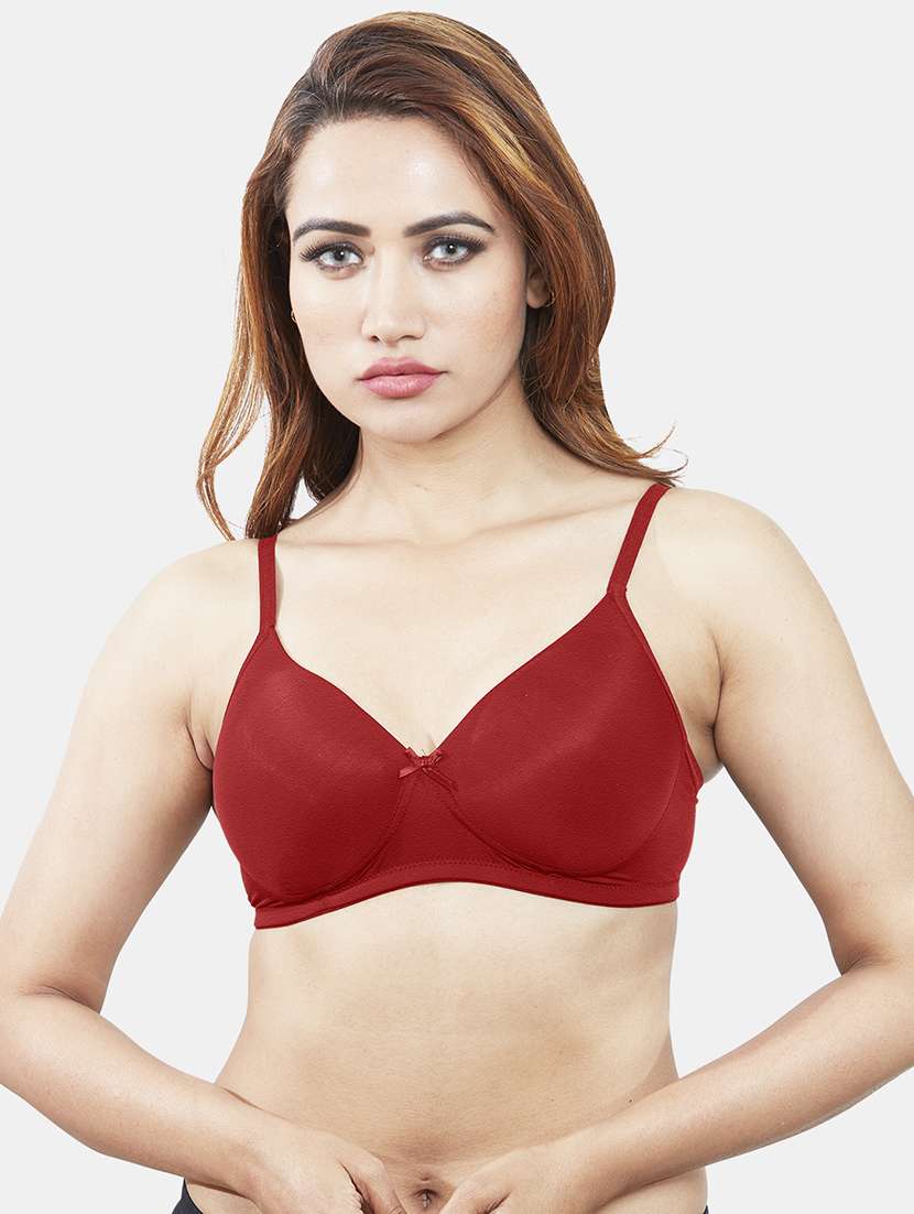 women solid cotton t-shirt bra