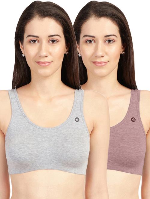 pack of 2 solid sports bra - 19139861 - Standard Image - 0