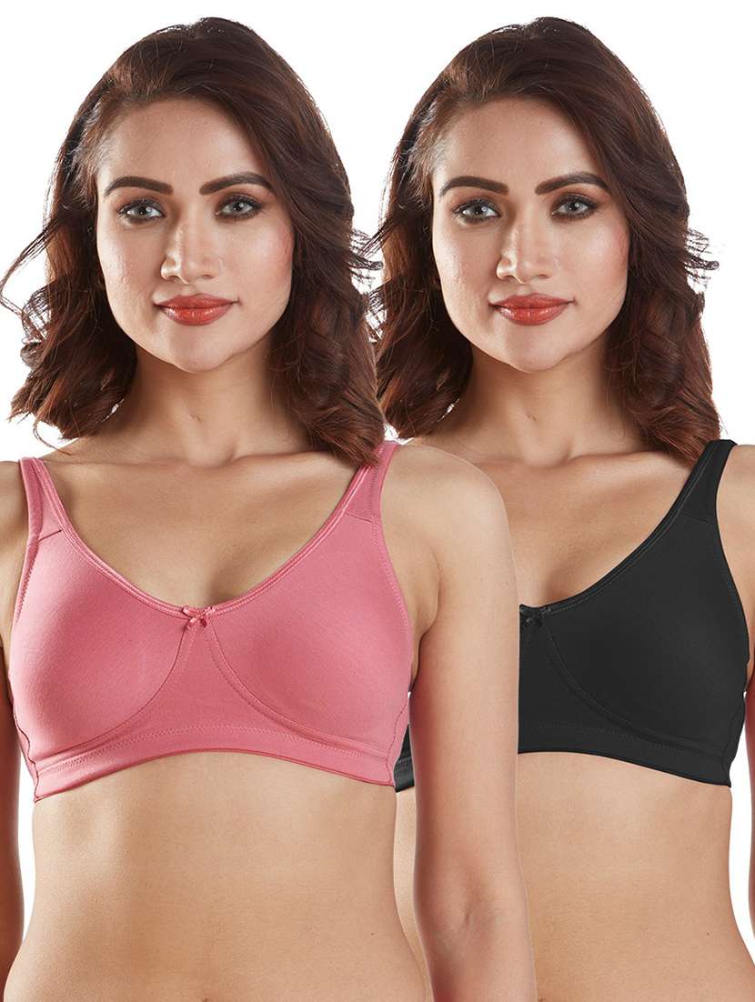 pack of 2 solid regular bra 