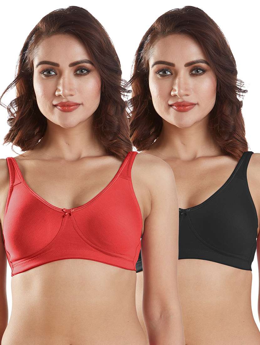 pack of 2 solid regular bra 