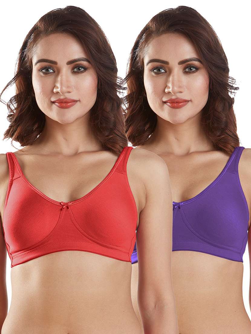 pack of 2 solid regular bra 