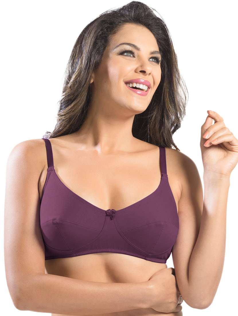 wome solid regular bra