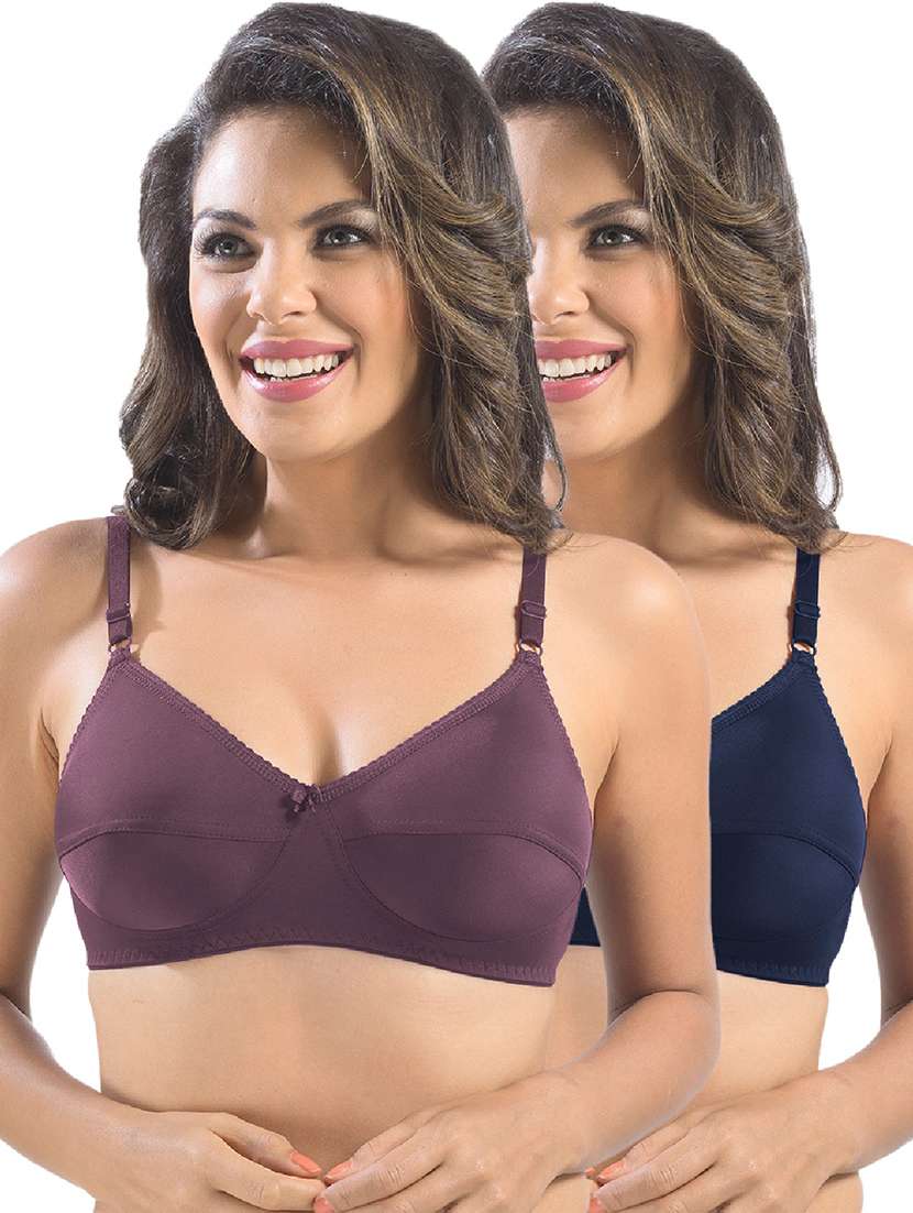 pack of 2 solid regular bra 