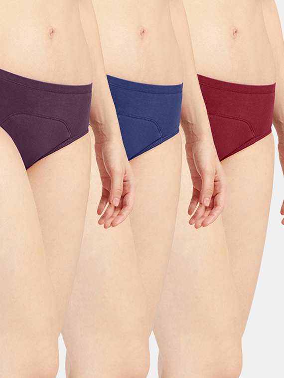 women solid cotton hipster panty combo