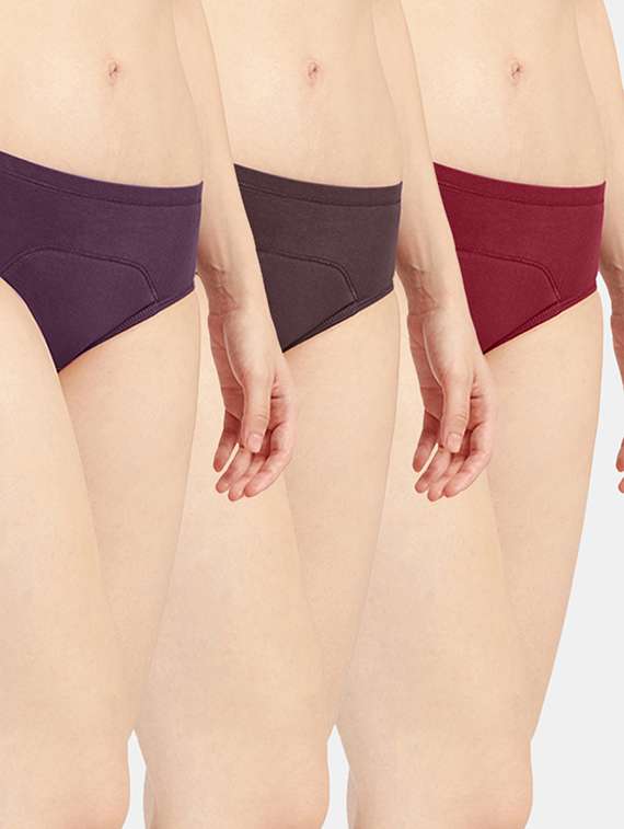 women solid cotton hipster panty combo