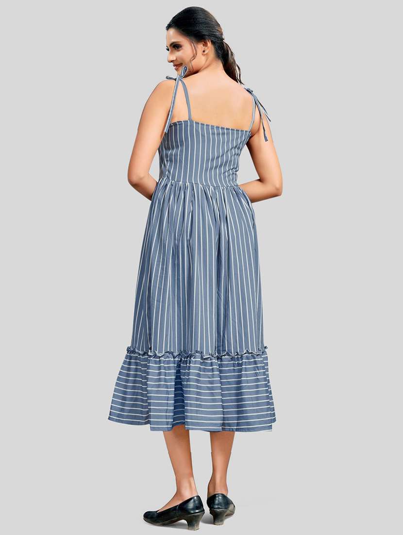 women's tiered dress striped dress - 19142452 - Standard Image - 3