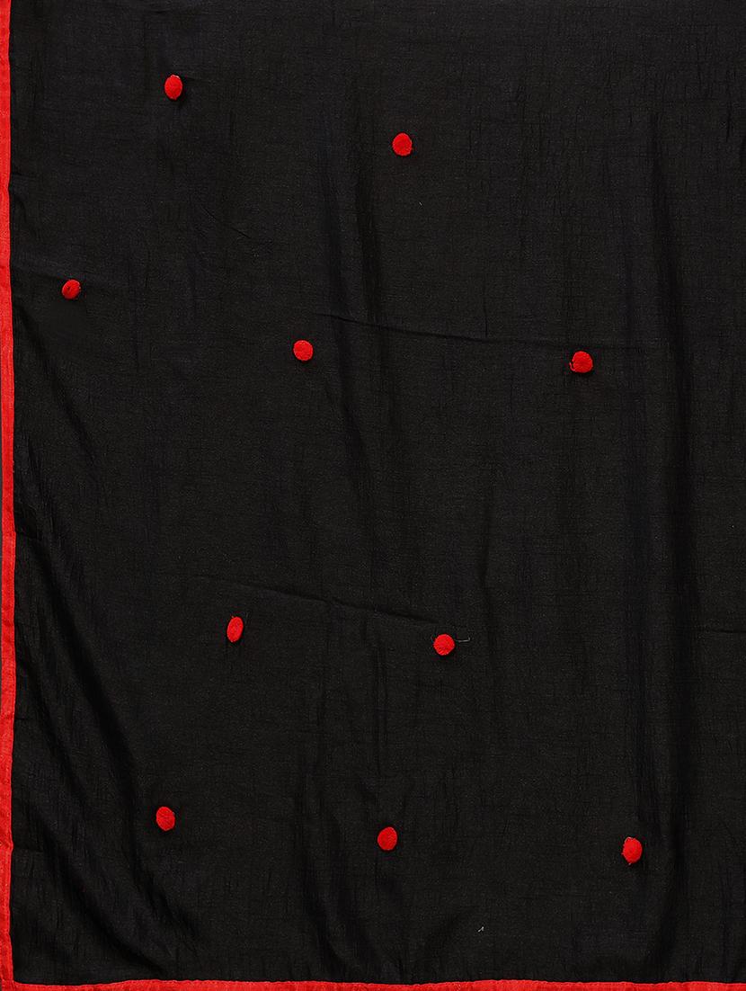 black georgette embroidered saree with blouse - 19142477 - Standard Image - 3