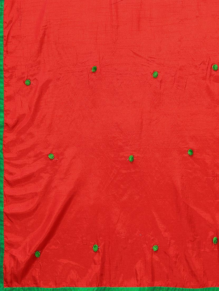 red georgette embroidered saree with blouse - 19142481 - Standard Image - 3