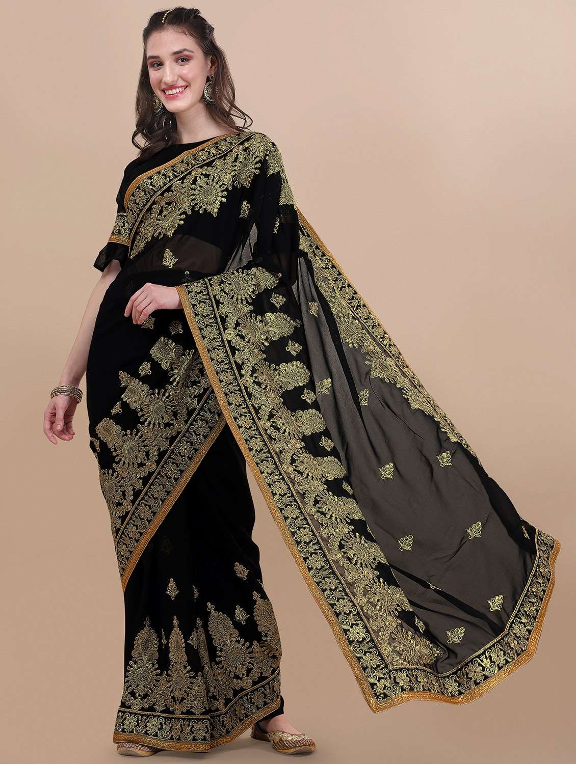 women's embroidered saree