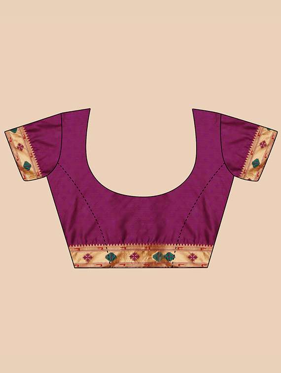 Women's Self Design Purple Colored Saree With Blouse
