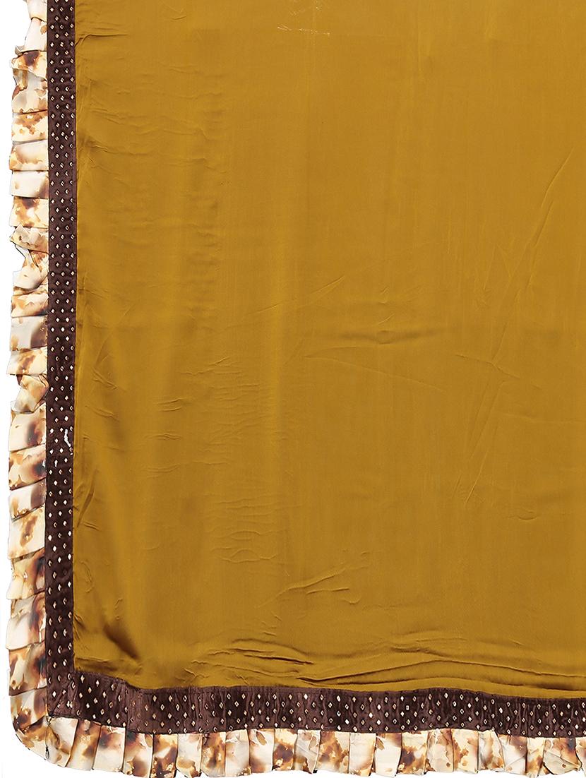lace detailed solid bordered saree with blouse - 19143158 - Standard Image - 3