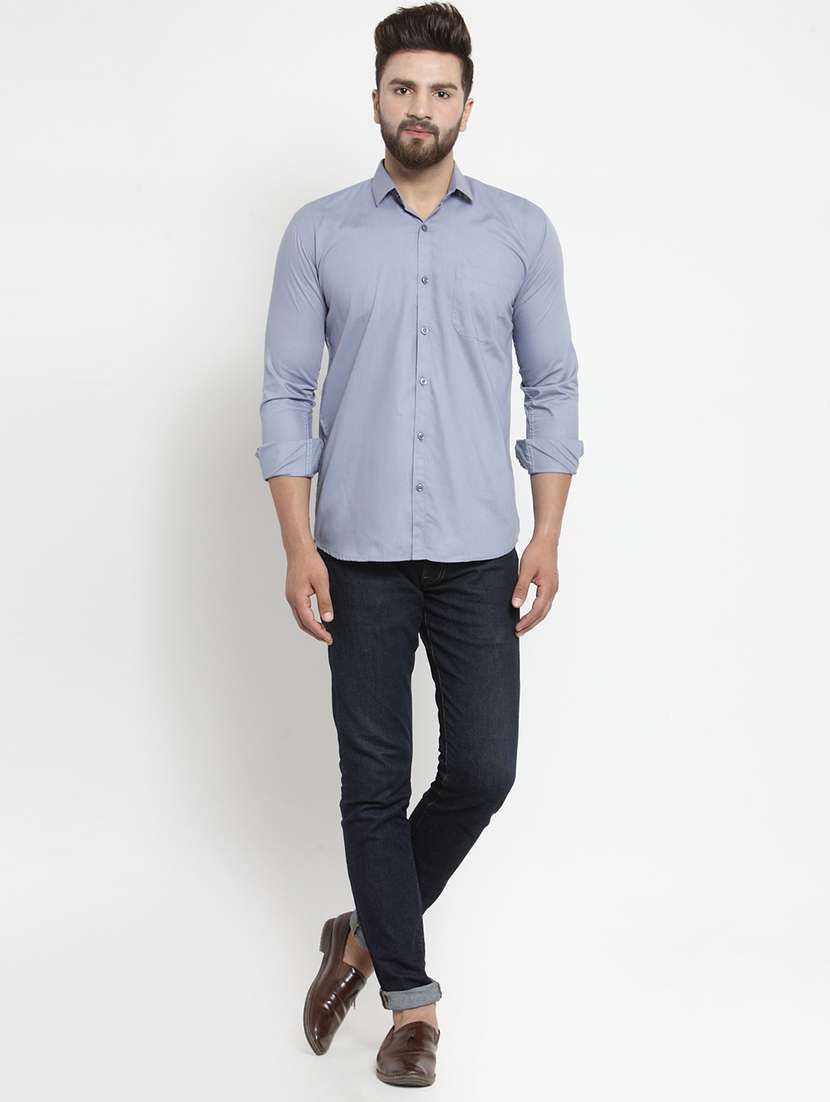 mens solid casual shirt - 19143192 - Standard Image - 3