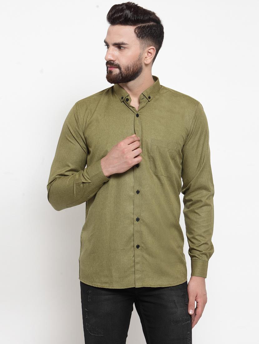 mens solid casual shirt - 19143291 - Zoom Image - 0