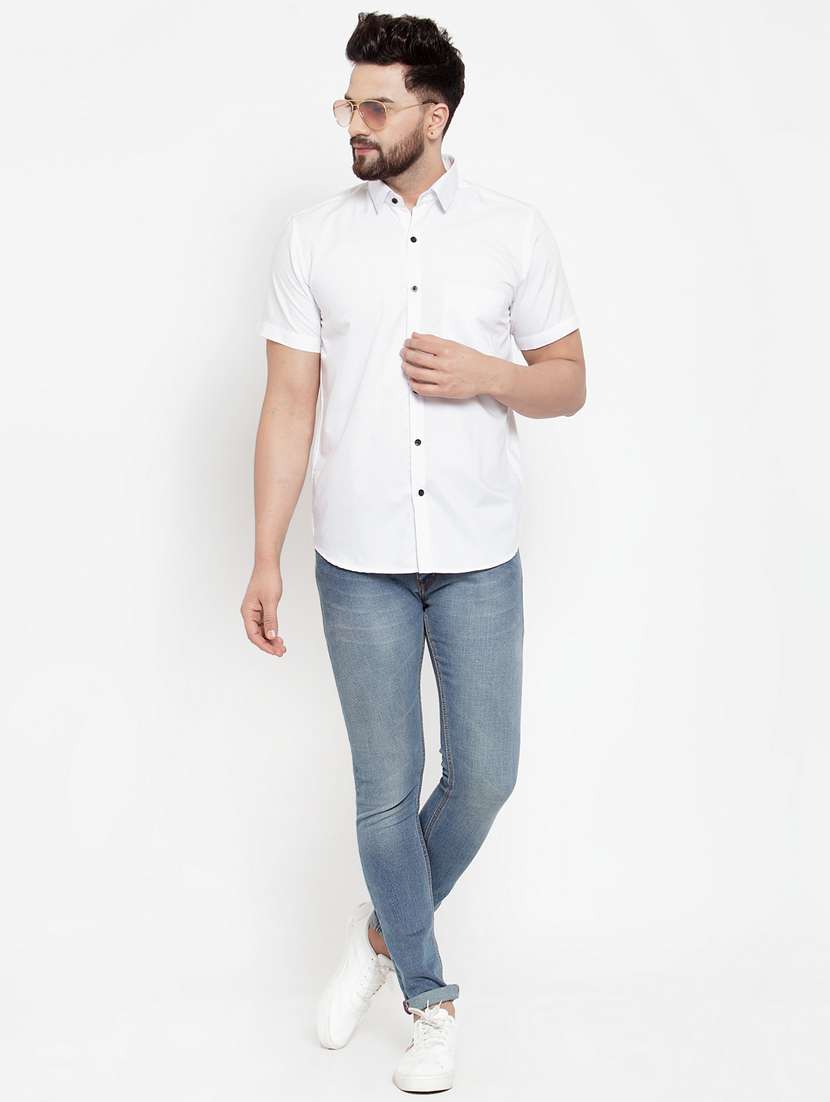 mens solid casual shirt - 19143373 - Standard Image - 3
