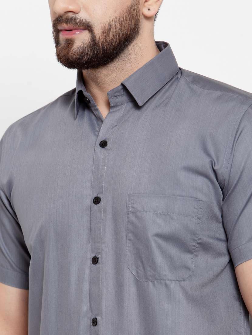mens solid casual shirt - 19143374 - Standard Image - 3