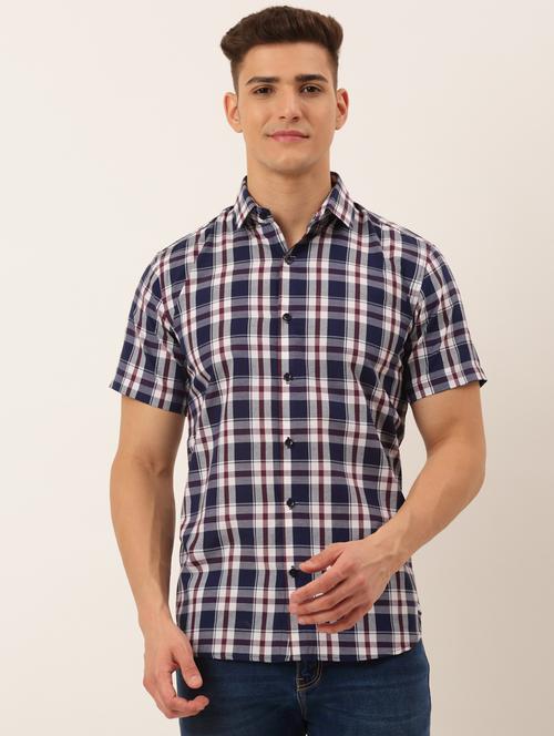 mens checks casual shirt - 19143530 - Standard Image - 0