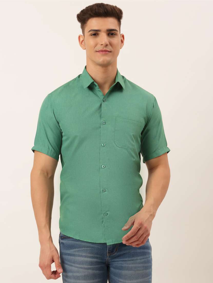 mens solid casual shirt - 19143537 - Zoom Image - 0