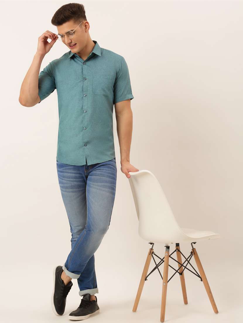 mens solid casual shirt - 19143538 -  Standard Image - 3