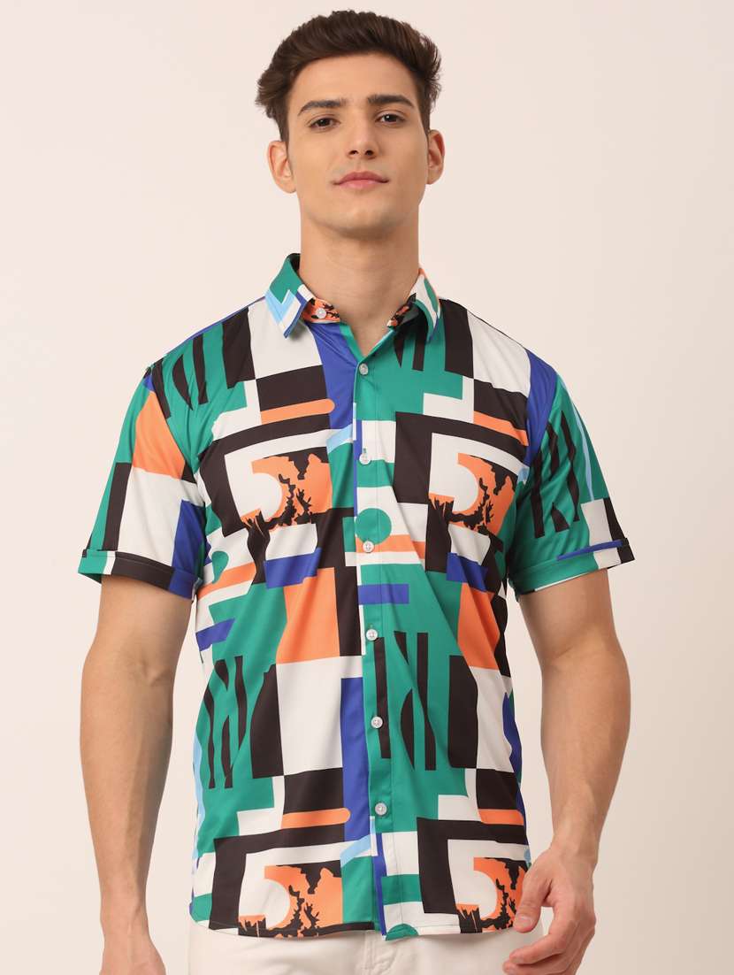 multi coloured printed casual shirt