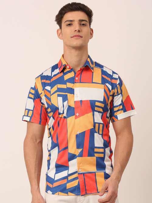 mens geometric casual shirt - 19143550 -  Standard Image - 0