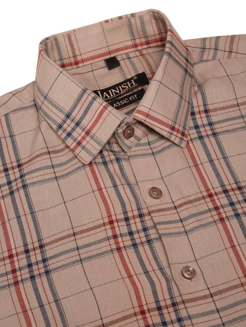 mens checks casual shirt - 19143565 - Standard Image - 5