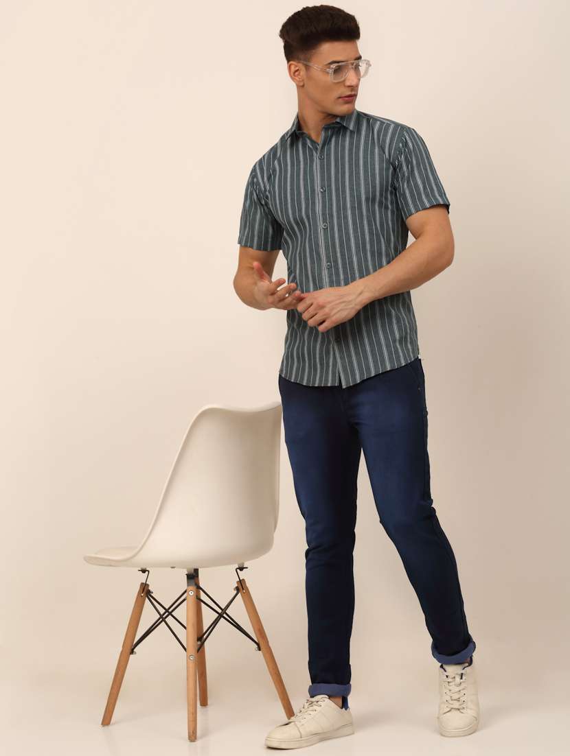 mens stripes casual shirt - 19143583 -  Standard Image - 3