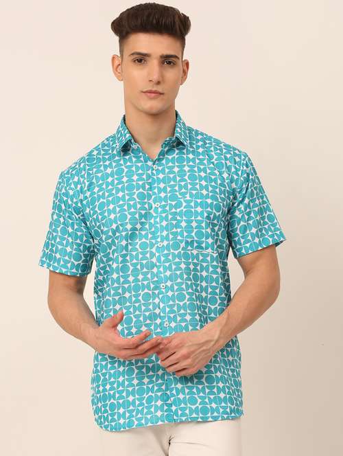 mens geometric casual shirt - 19143609 -  Standard Image - 0