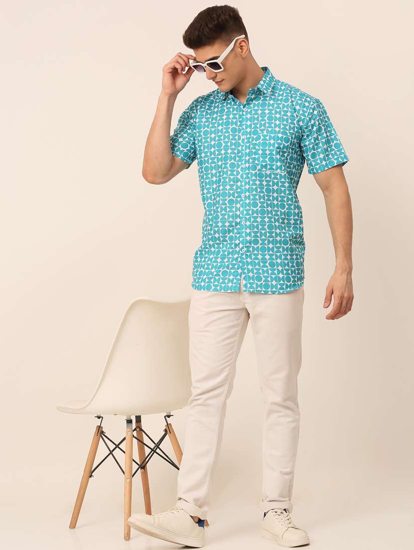 mens geometric casual shirt - 19143609 -  Standard Image - 3