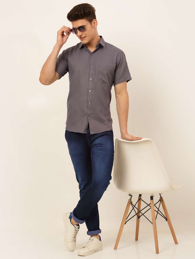 mens solid casual shirt - 19143616 -  Standard Image - 3