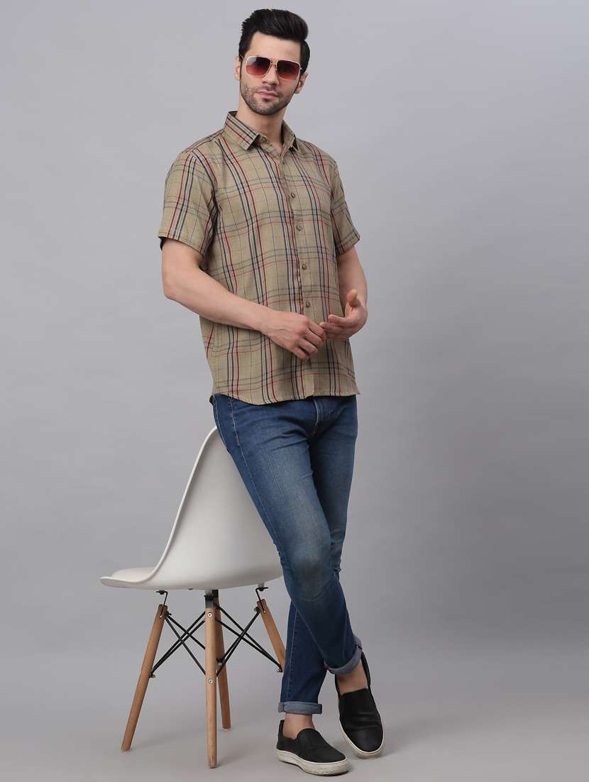 mens checks casual shirt - 19143644 -  Standard Image - 3