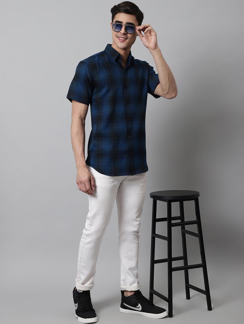 mens checks casual shirt - 19143689 - Standard Image - 3