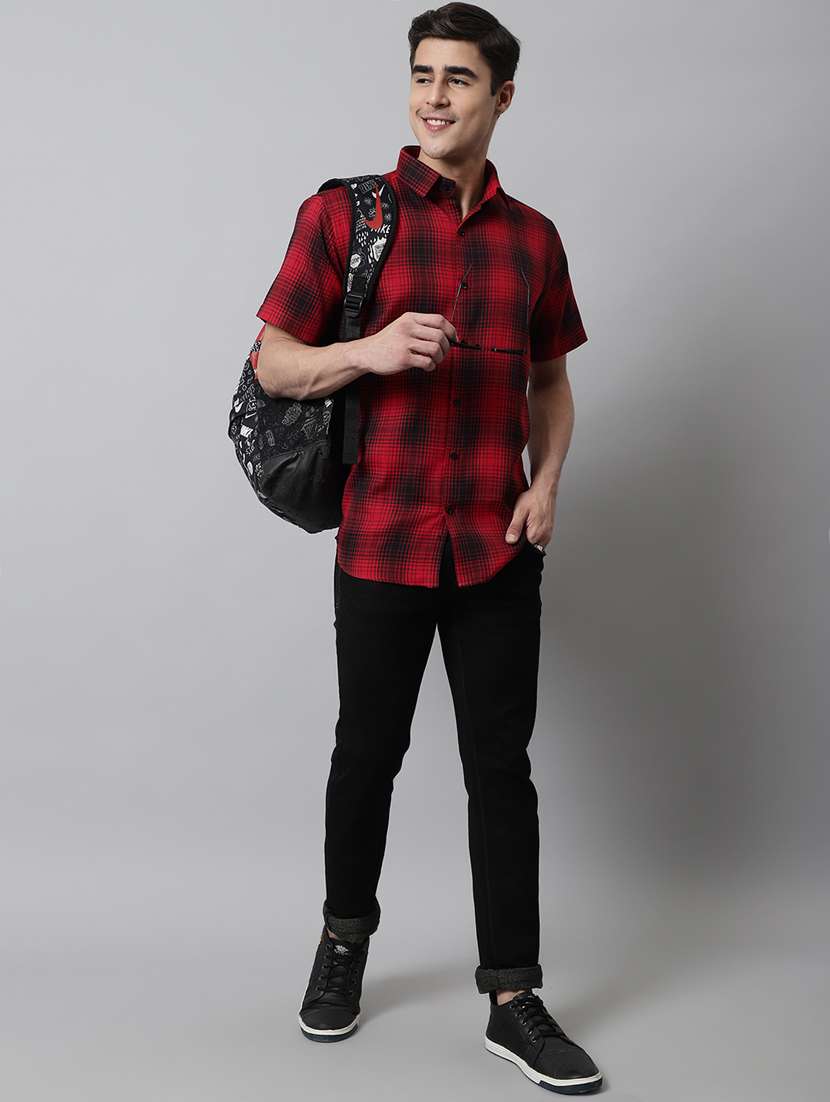 mens checks casual shirt - 19143690 -  Standard Image - 3