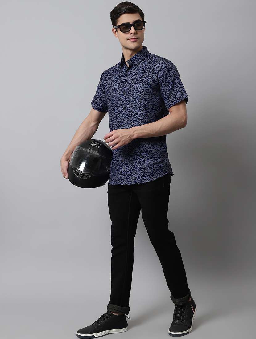 mens animal print casual shirt - 19143710 - Standard Image - 3