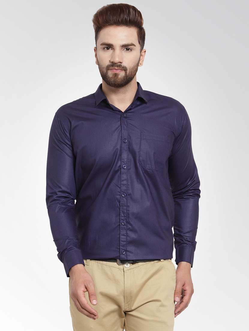 mens solids formal shirt - 19144074 -  Zoom Image - 0