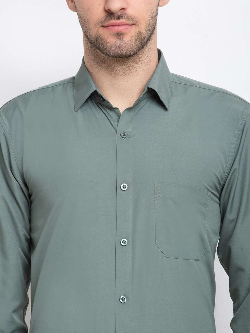 mens solids formal shirt - 19144075 -  Standard Image - 3