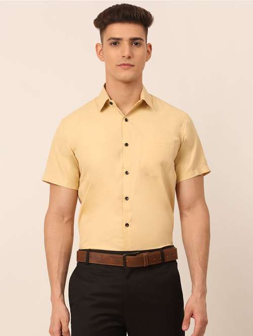 beige cotton formal shirt - 19144272 -  Standard Image - 0