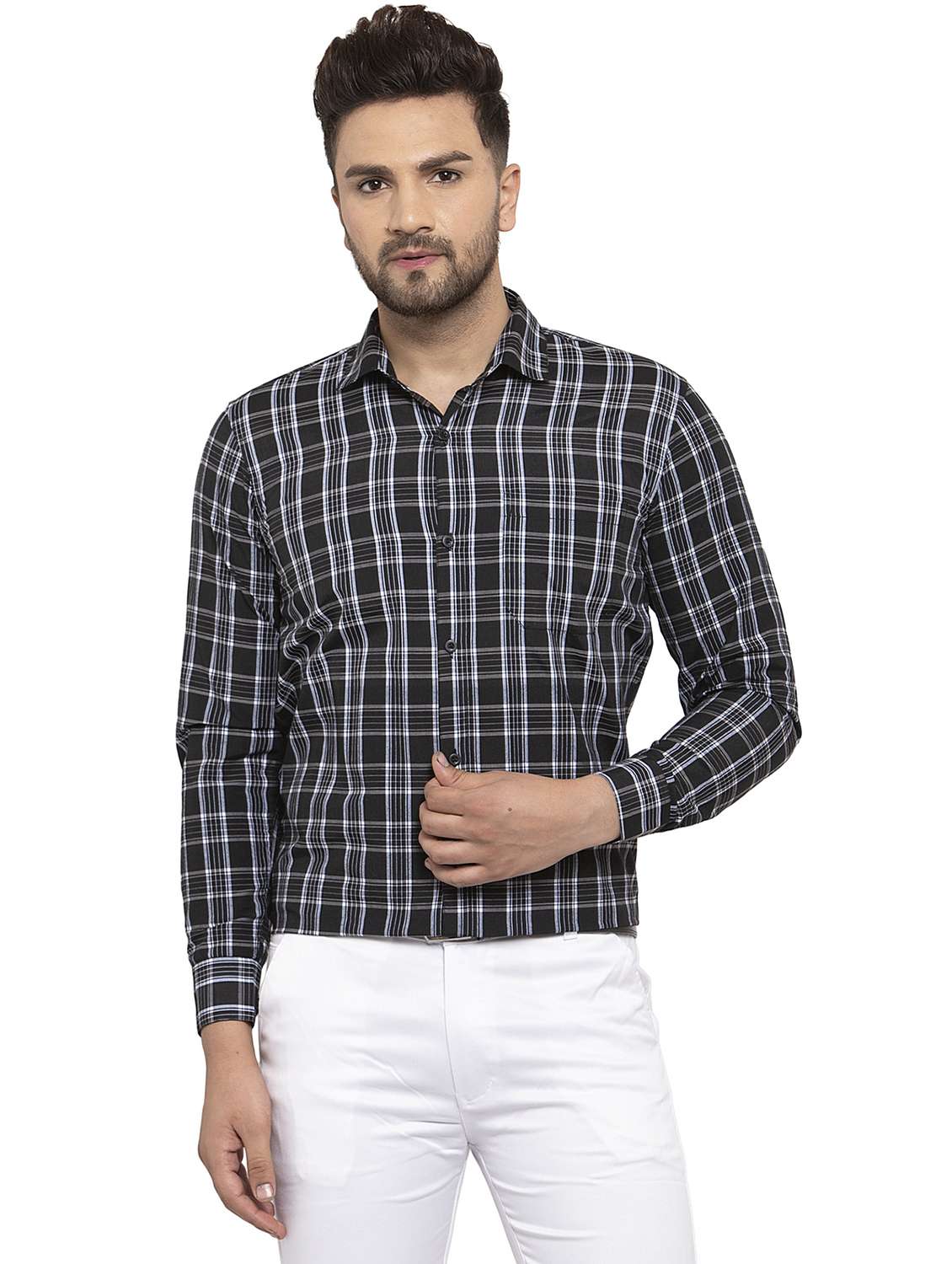 mens checks formal shirt