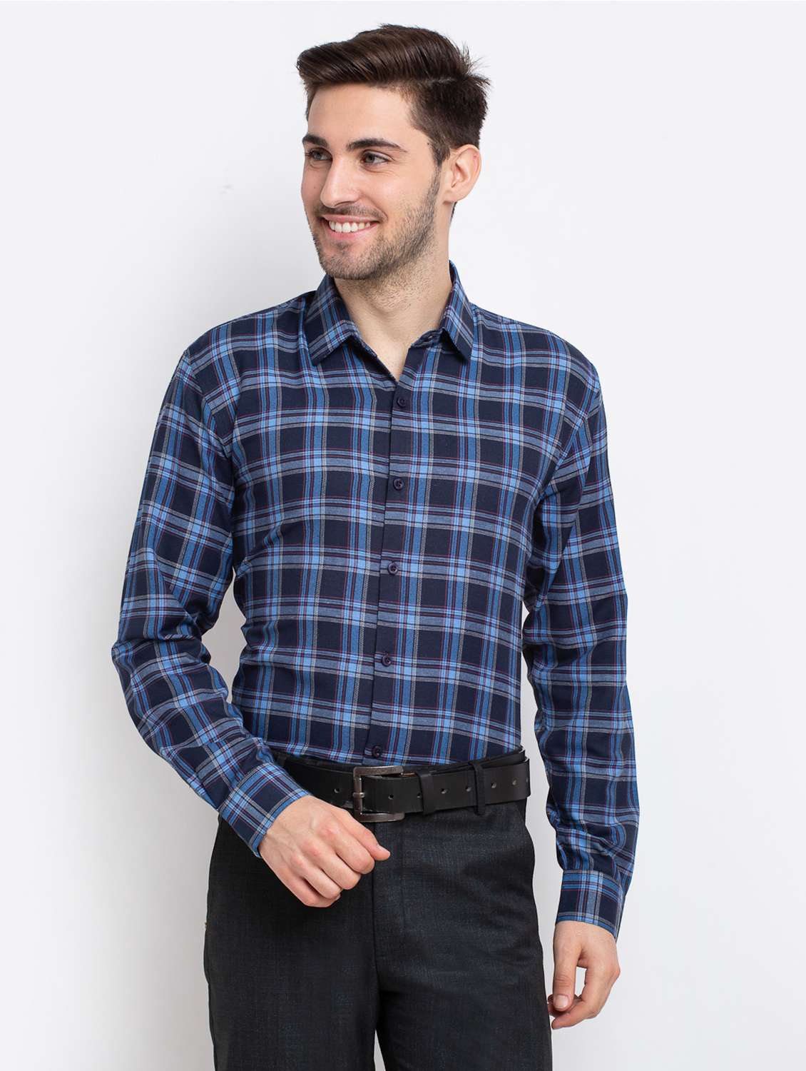 blue cotton formal shirt