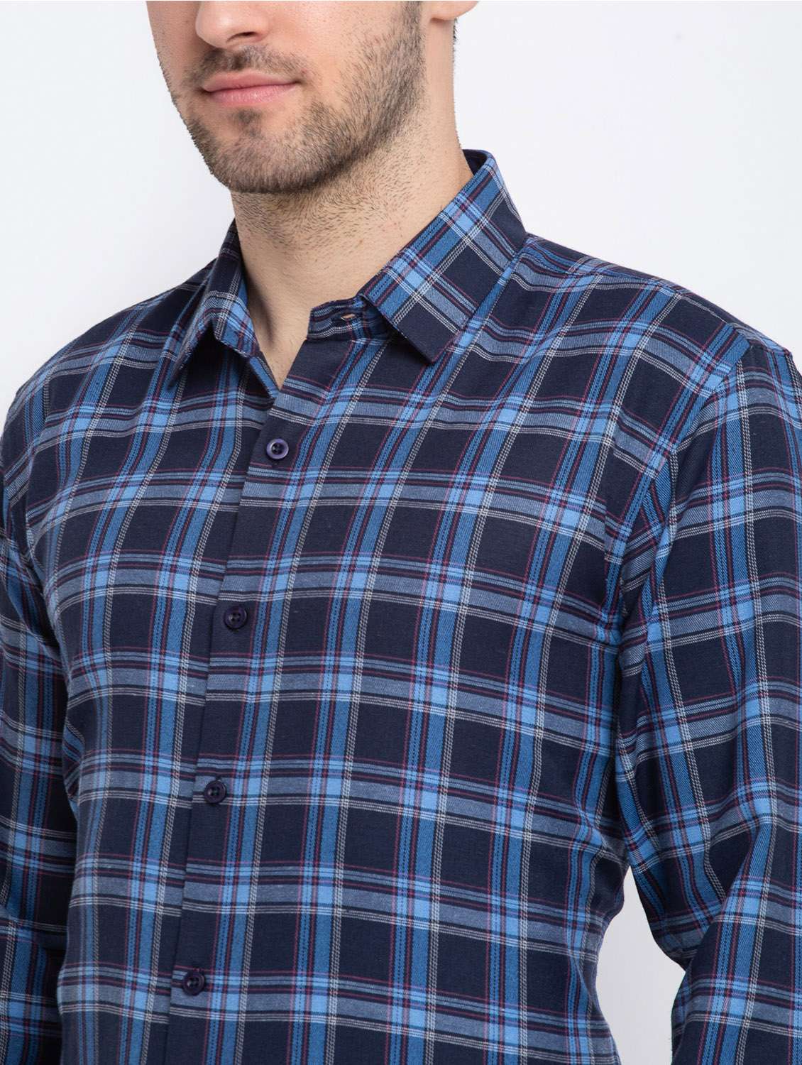 blue cotton formal shirt - 19144405 -  Standard Image - 3