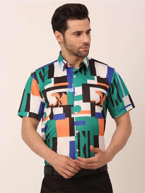 green cotton formal shirt - 19144476 -  Standard Image - 0